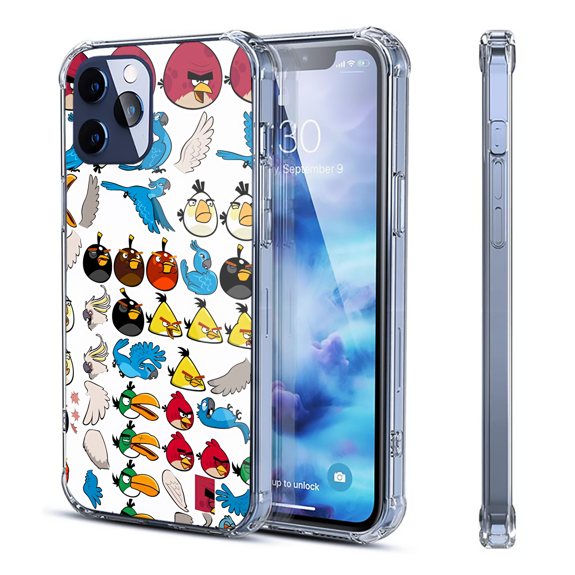 （画像用） Angry Birds アングリーバード 【iPhone 12シリーズ対応】透明スマホケース（クリアソフトケース）